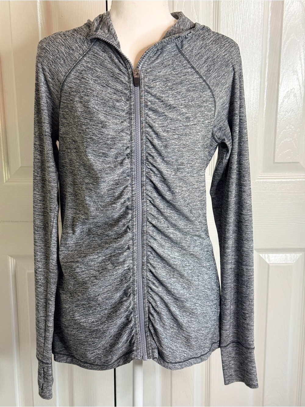 Athleta Pacifica Crosscurrent UPF Full Zip Jacket Gray Medium EUC